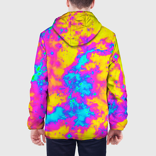 Мужская куртка Яркая абстракция космических красок / 3D-Белый – фото 4