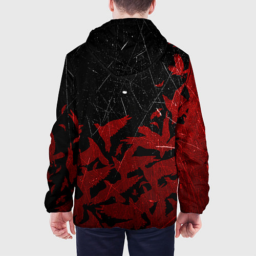 Мужская куртка БЕРСЕРК КЛЕЙМО ЛОГО СТАЯ ВОРОН, RED CROW / 3D-Белый – фото 4
