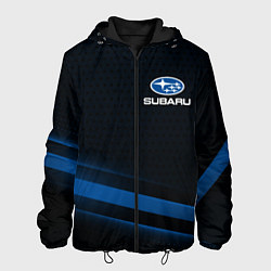 Куртка с капюшоном мужская Subaru, sport style, цвет: 3D-черный