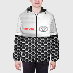 Куртка с капюшоном мужская Toyota Стальная решетка, цвет: 3D-черный — фото 2