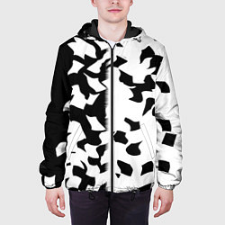 Куртка с капюшоном мужская Черно-белый камуфляж, цвет: 3D-черный — фото 2