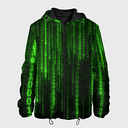 Куртка с капюшоном мужская Матрица двоичный код, цвет: 3D-черный
