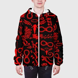 Куртка с капюшоном мужская ТОКИЙСКИЕ МСТИТЕЛИ КРАСНЫЕ ТАТУ, цвет: 3D-белый — фото 2