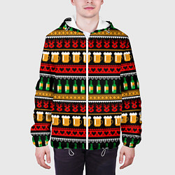 Куртка с капюшоном мужская Пивной свитер, цвет: 3D-белый — фото 2