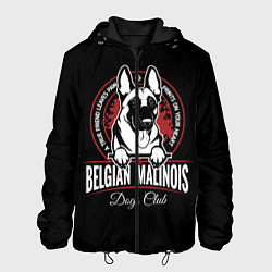 Куртка с капюшоном мужская Бельгийская Овчарка Малинуа, цвет: 3D-черный