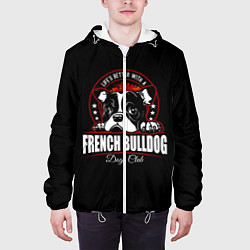 Куртка с капюшоном мужская Французский Бульдог French Bulldog, цвет: 3D-белый — фото 2