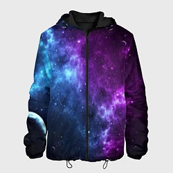 Куртка с капюшоном мужская NEON GALAXY НЕОНОВЫЙ КОСМОС, цвет: 3D-черный