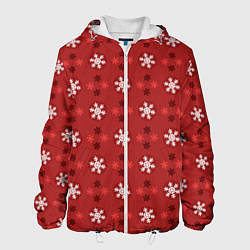 Куртка с капюшоном мужская Snowflakes, цвет: 3D-белый