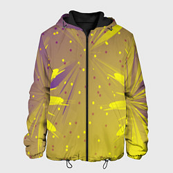 Куртка с капюшоном мужская Новогодний салют фейерверк, цвет: 3D-черный