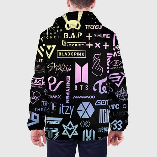 Мужская куртка K-pop лого исполнителей / 3D-Черный – фото 4