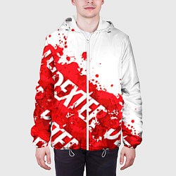 Куртка с капюшоном мужская Декстер, пятна крови, цвет: 3D-белый — фото 2
