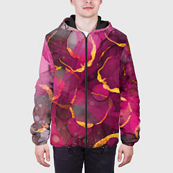 Куртка с капюшоном мужская Малиновое вино, цвет: 3D-черный — фото 2
