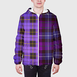 Куртка с капюшоном мужская Purple Checkered, цвет: 3D-белый — фото 2