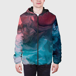 Куртка с капюшоном мужская Туманная вода, цвет: 3D-черный — фото 2