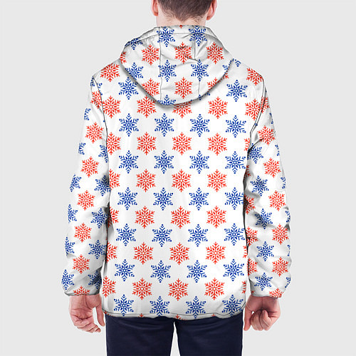 Мужская куртка Снежинки паттернsnowflakes pattern / 3D-Белый – фото 4
