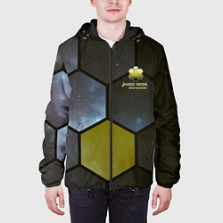 Куртка с капюшоном мужская JWST space cell theme, цвет: 3D-черный — фото 2