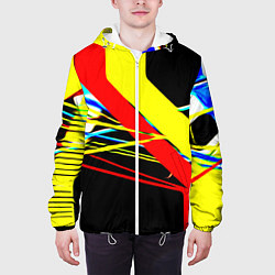 Куртка с капюшоном мужская Геометр, цвет: 3D-белый — фото 2