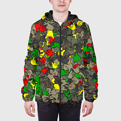 Куртка с капюшоном мужская Раста-камуфляж, цвет: 3D-черный — фото 2