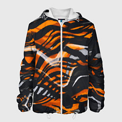 Куртка с капюшоном мужская Окрас тигра, цвет: 3D-белый