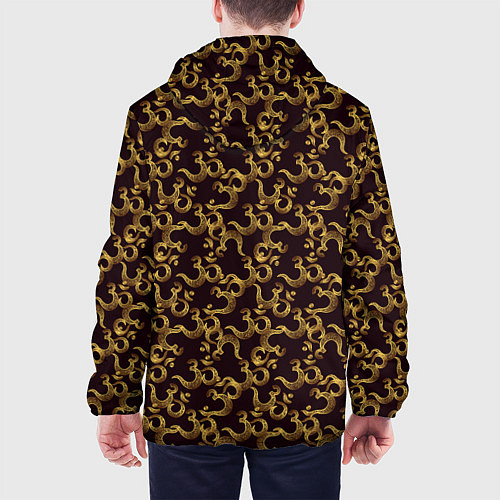 Мужская куртка Ом Аум - Сакральный Символ / 3D-Черный – фото 4