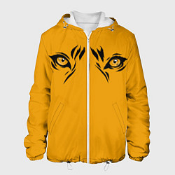 Куртка с капюшоном мужская Взгляд тигра fire theme, цвет: 3D-белый