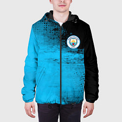 Куртка с капюшоном мужская Manchester City голубая форма, цвет: 3D-черный — фото 2