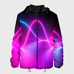 Куртка с капюшоном мужская Лучи света pink theme, цвет: 3D-черный