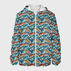 Куртка с капюшоном мужская Приманки Рыболовные, цвет: 3D-белый