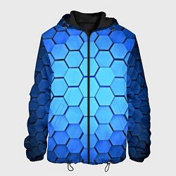 Куртка с капюшоном мужская Неоновые 3D ПЛИТЫ, цвет: 3D-черный