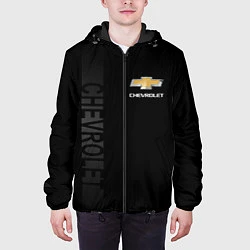 Куртка с капюшоном мужская Chevrolet, Chevrolet Боковая полоса, цвет: 3D-черный — фото 2