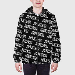 Куртка с капюшоном мужская MANESKIN LOGO WHITE PATTERN, цвет: 3D-черный — фото 2