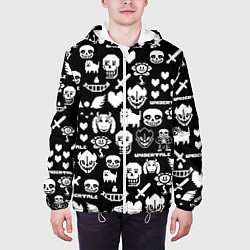 Куртка с капюшоном мужская UNDERTALE PATTERN БЕЛЫЙ, цвет: 3D-белый — фото 2