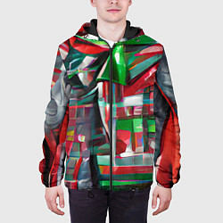 Куртка с капюшоном мужская Бодрый Новый год, цвет: 3D-черный — фото 2