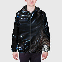 Куртка с капюшоном мужская Элегантный инопланетянин, цвет: 3D-черный — фото 2