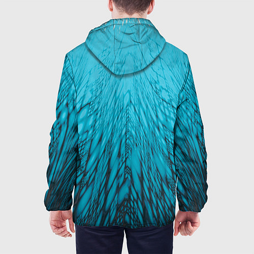 Мужская куртка Коллекция Rays Лучи Голубой и черный Абстракция 65 / 3D-Белый – фото 4