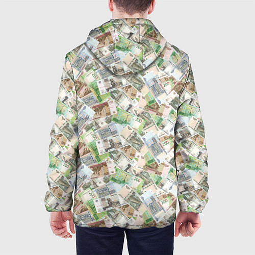 Мужская куртка Деньги РФ Рубли / 3D-Белый – фото 4