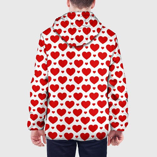 Мужская куртка Сердечки - любовь / 3D-Белый – фото 4