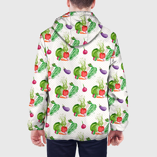 Мужская куртка Овощи с огорода / 3D-Белый – фото 4