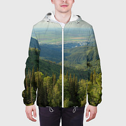 Куртка с капюшоном мужская Природный пейзаж, цвет: 3D-белый — фото 2