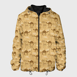 Куртка с капюшоном мужская Верблюды, цвет: 3D-черный
