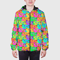 Куртка с капюшоном мужская Красочные Котики, цвет: 3D-черный — фото 2
