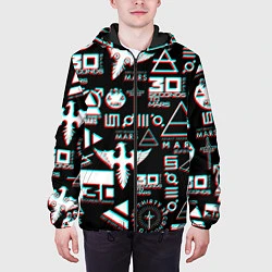 Куртка с капюшоном мужская 30 Seconds to Mars - Glitch, цвет: 3D-черный — фото 2