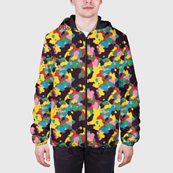Куртка с капюшоном мужская Модный военный камуфляж, цвет: 3D-черный — фото 2