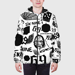 Куртка с капюшоном мужская 6IX9INE - Pattern, цвет: 3D-черный — фото 2