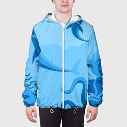 Куртка с капюшоном мужская МоРское Дно с Акулами, цвет: 3D-белый — фото 2