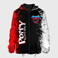 Куртка с капюшоном мужская Poppy Playtime - Брызги и капли красок, цвет: 3D-черный
