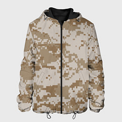 Куртка с капюшоном мужская Пустынный Милитари, цвет: 3D-черный