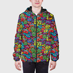 Куртка с капюшоном мужская Забавные Монстрики, цвет: 3D-черный — фото 2