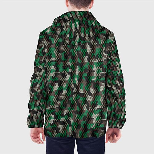 Мужская куртка Зелёный Вязаный Камуфляж / 3D-Черный – фото 4