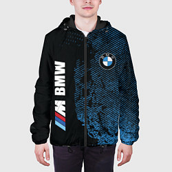 Куртка с капюшоном мужская BMW M Series Синий Гранж, цвет: 3D-черный — фото 2